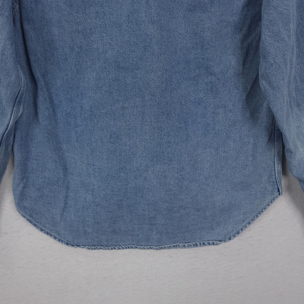 Quince Denim Button Down Shirt Womens M Blue Light Wash Cotton Classic Utility - Picture 10 of 13